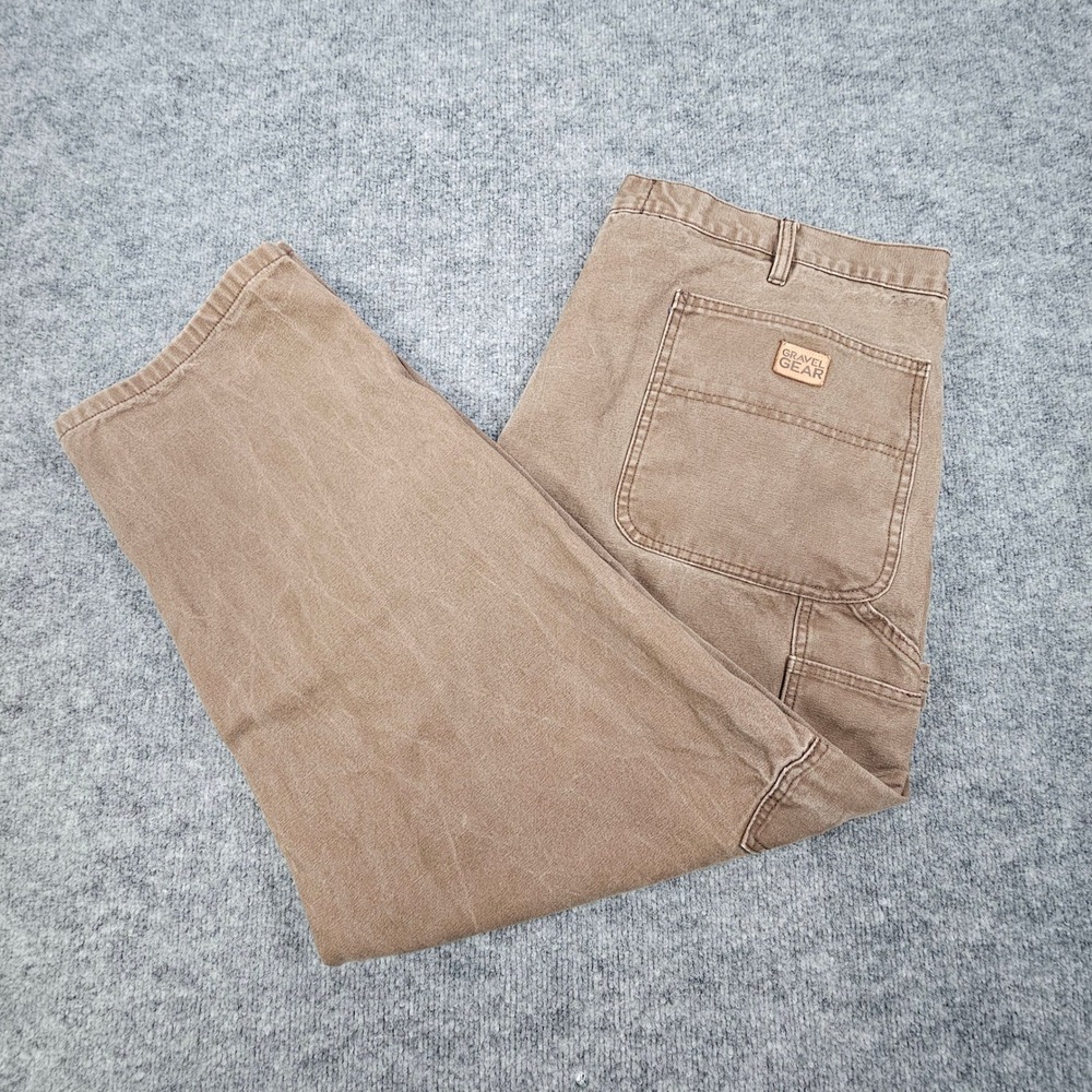 Gravel Gear Carpenter Pants Mens 43x28 Brown Heavyweight Cotton Duck Canvas Work